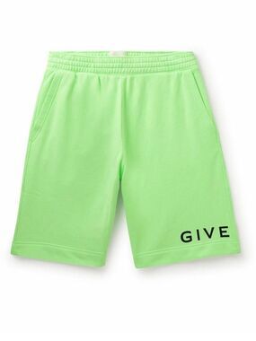 Givenchy Wide-Leg Logo-Print Cotton-Jersey Shorts size M
